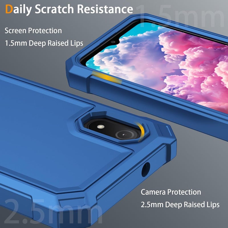 Mocotto for Cloud Mobile Stratus C8 Phone Case with Tempered Glass Screen Protector,Slim Soft Silicone Full-Body Protective Cover (Cloud Mobile Stratus C8,Blue) - Image 2